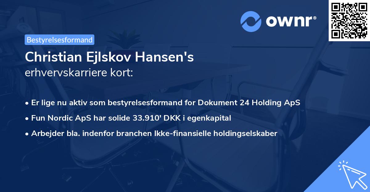 Christian Ejlskov Hansen's erhvervskarriere kort