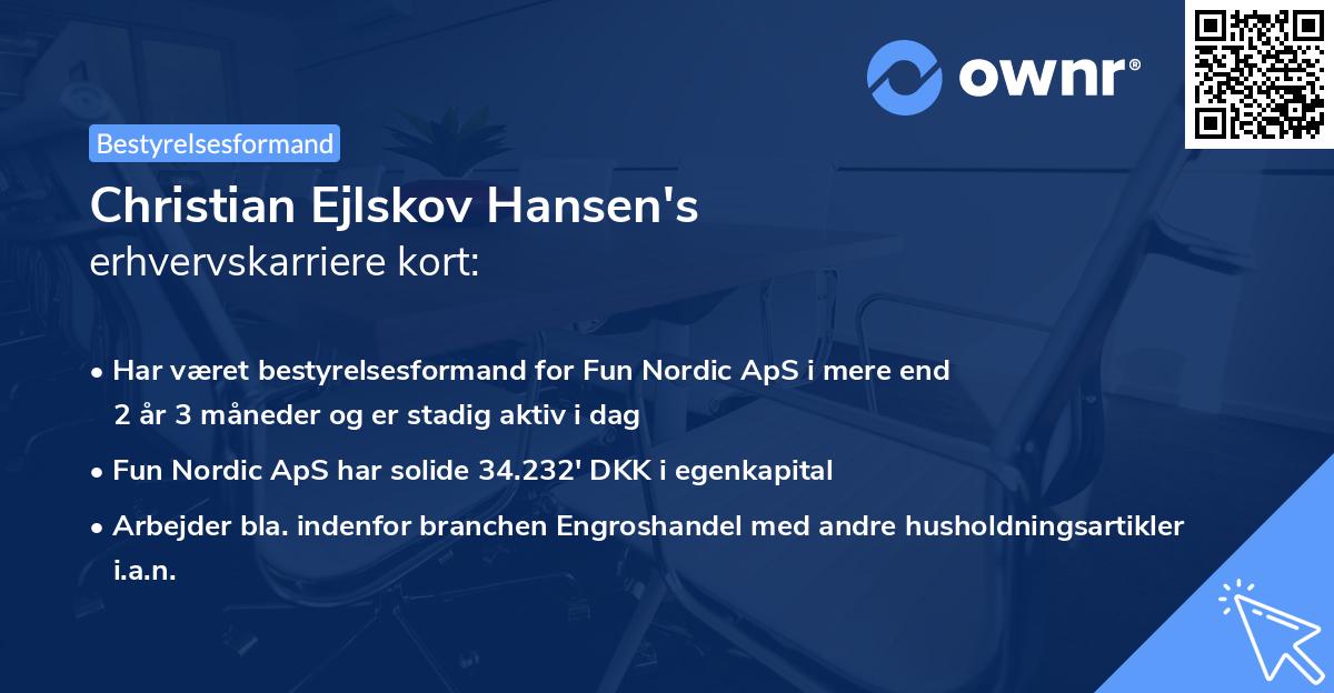 Christian Ejlskov Hansen's erhvervskarriere kort