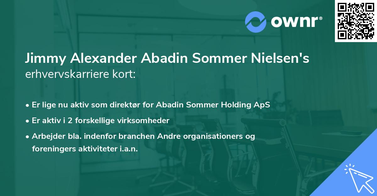 Jimmy Alexander Abadin Sommer Nielsen's erhvervskarriere kort