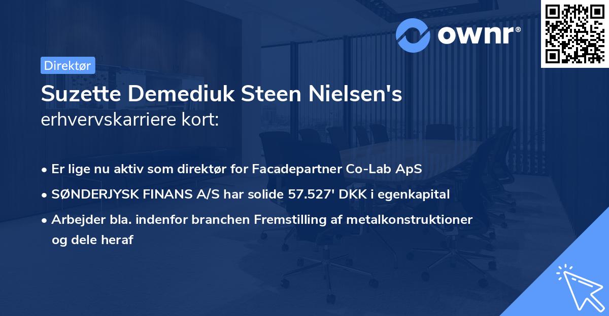 Suzette Demediuk Steen Nielsen's erhvervskarriere kort
