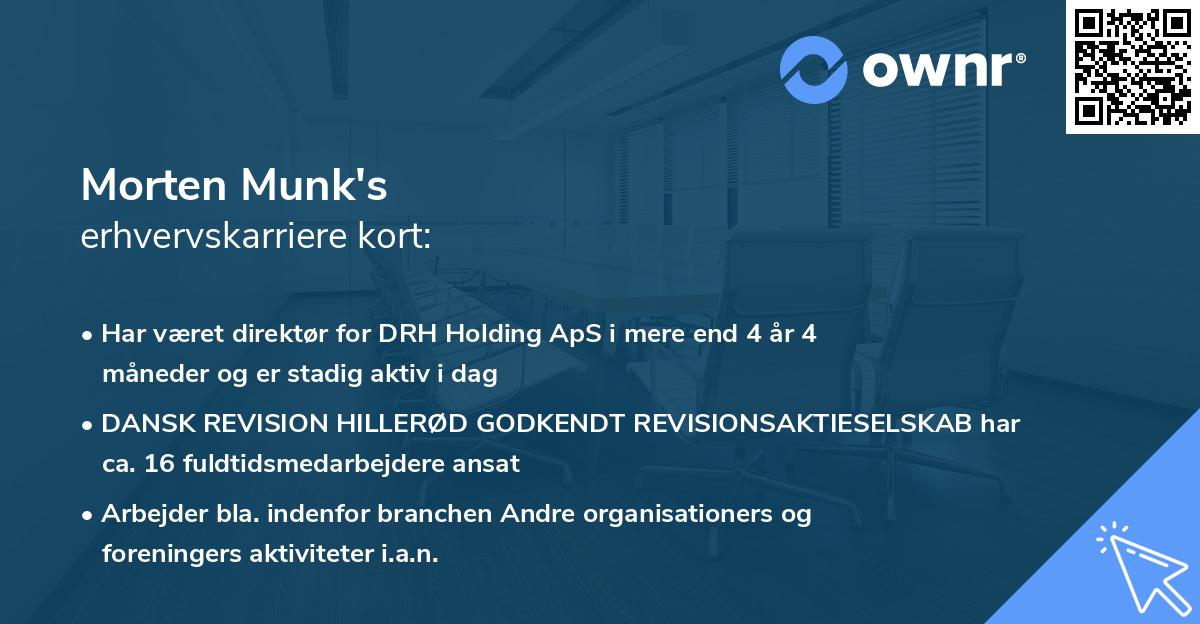 Morten Munk's erhvervskarriere kort