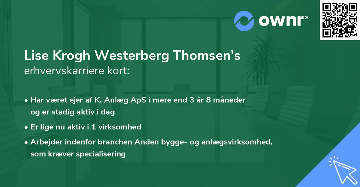 Lise Krogh Westerberg Thomsen's erhvervskarriere kort