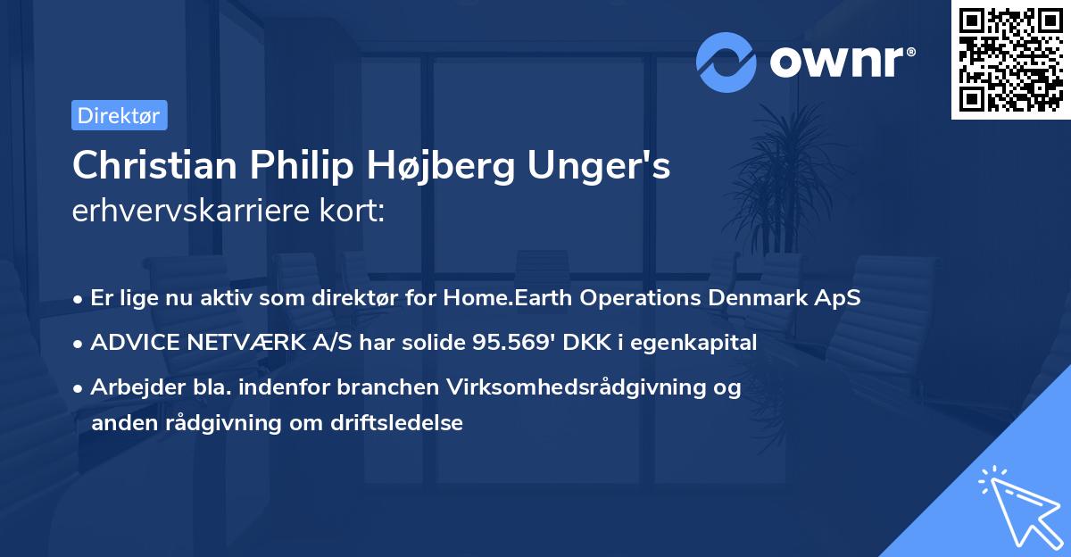 Christian Philip Højberg Unger's erhvervskarriere kort