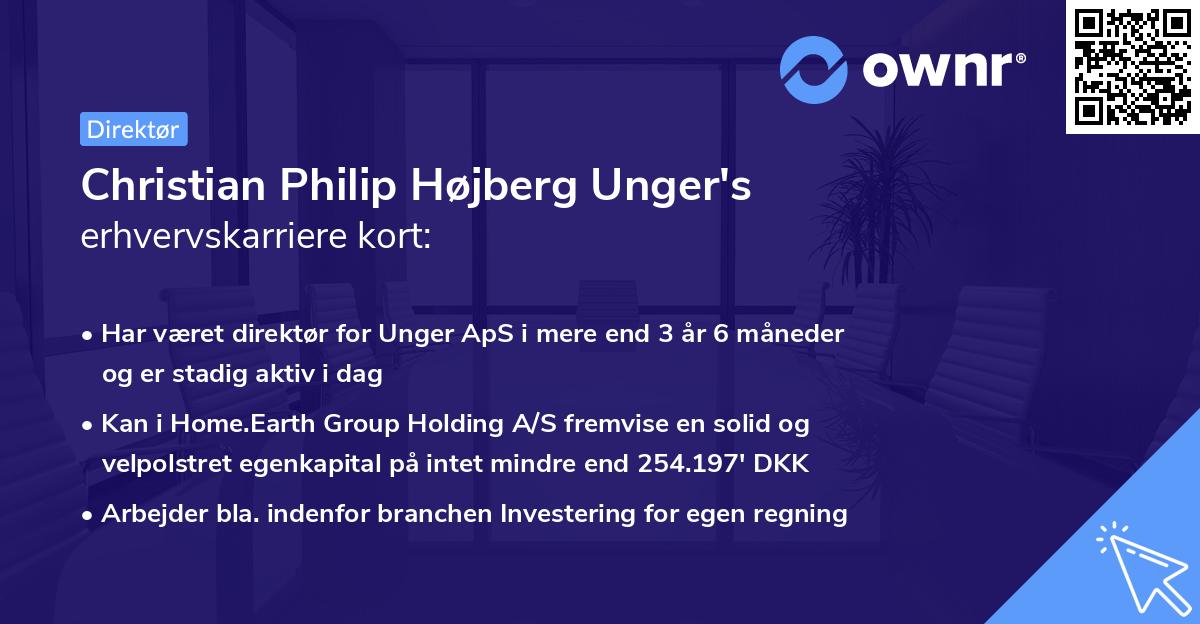 Christian Philip Højberg Unger's erhvervskarriere kort