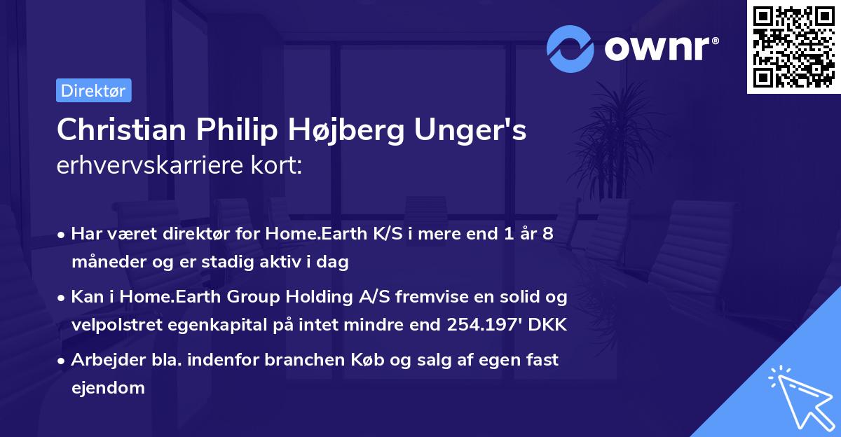 Christian Philip Højberg Unger's erhvervskarriere kort
