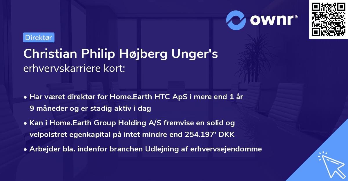 Christian Philip Højberg Unger's erhvervskarriere kort