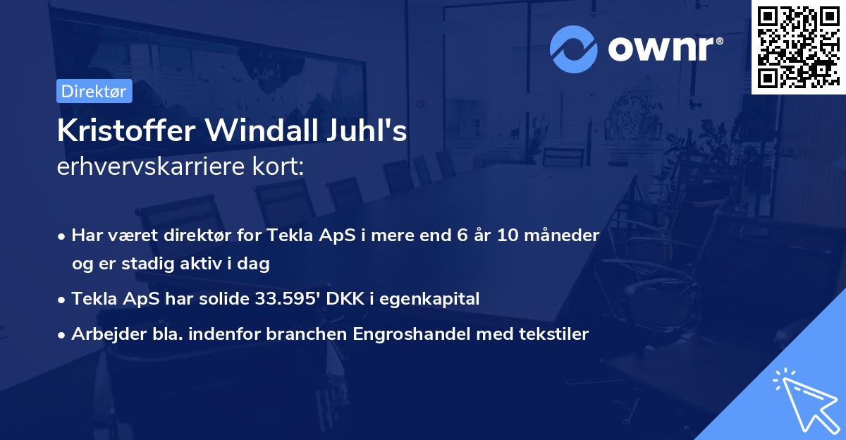 Kristoffer Windall Juhl's erhvervskarriere kort