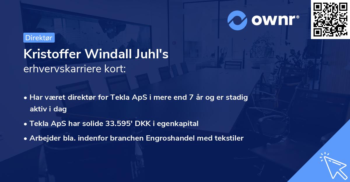 Kristoffer Windall Juhl's erhvervskarriere kort