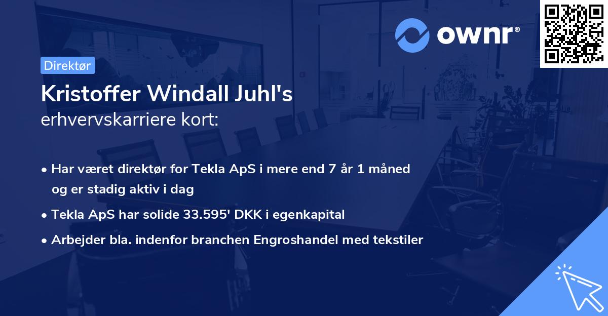 Kristoffer Windall Juhl's erhvervskarriere kort