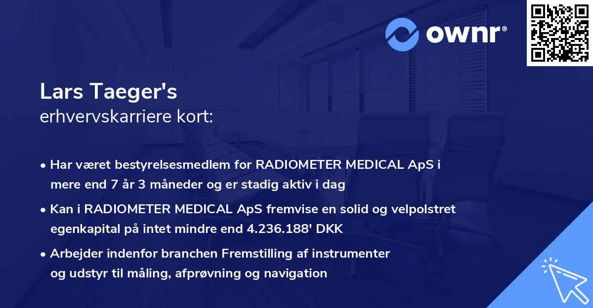 Lars Taeger's erhvervskarriere kort