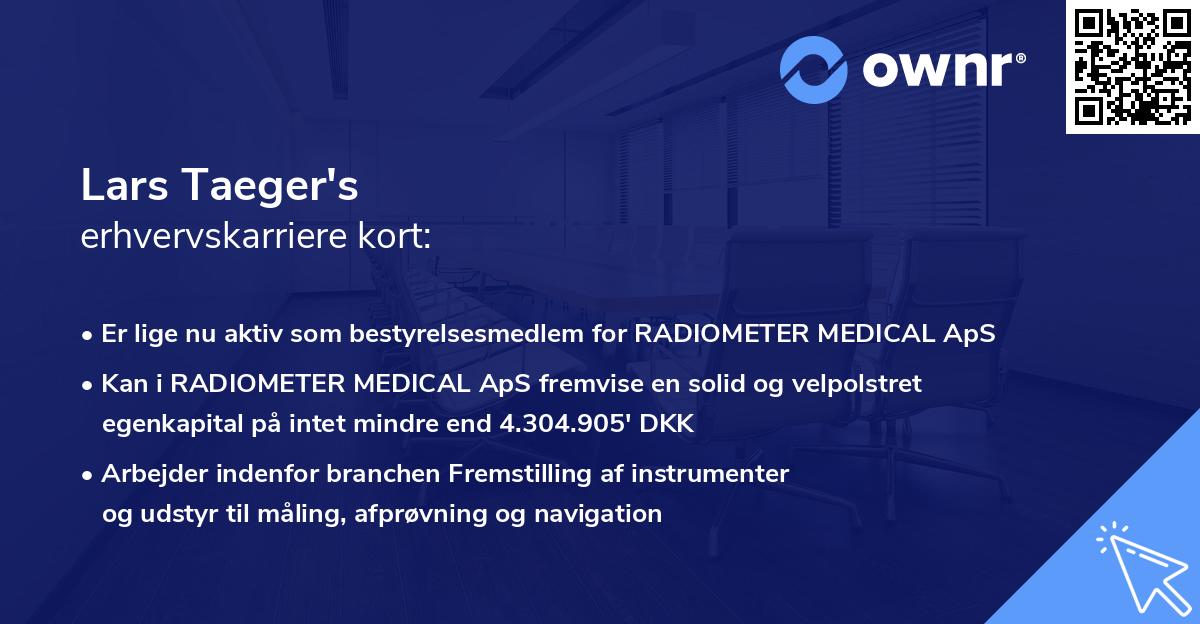 Lars Taeger's erhvervskarriere kort