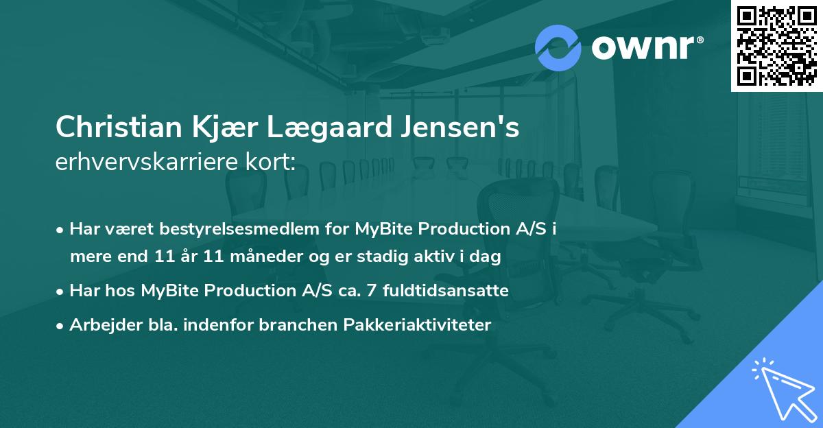 Christian Kjær Lægaard Jensen's erhvervskarriere kort