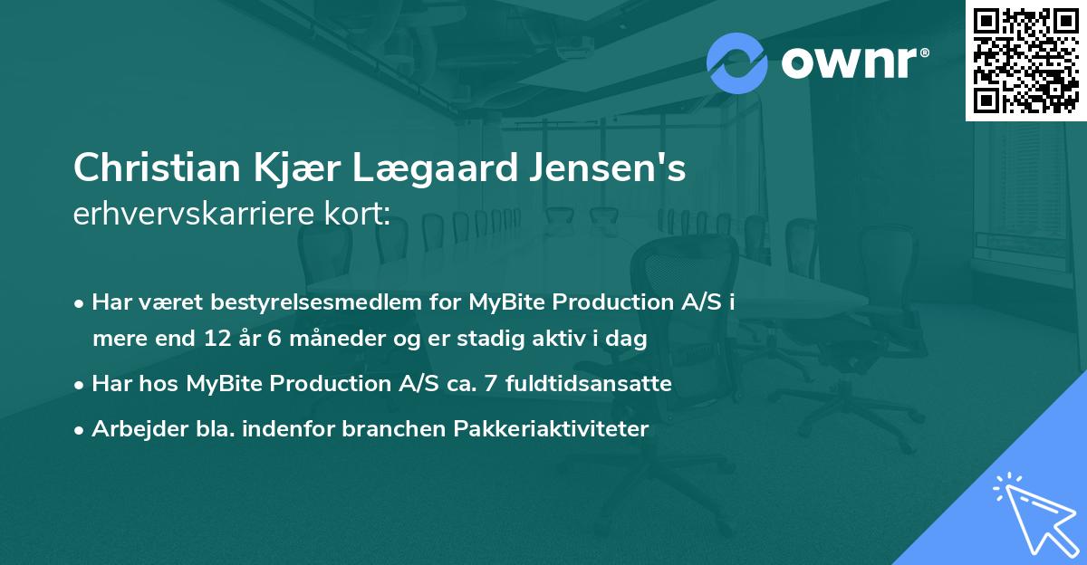 Christian Kjær Lægaard Jensen's erhvervskarriere kort
