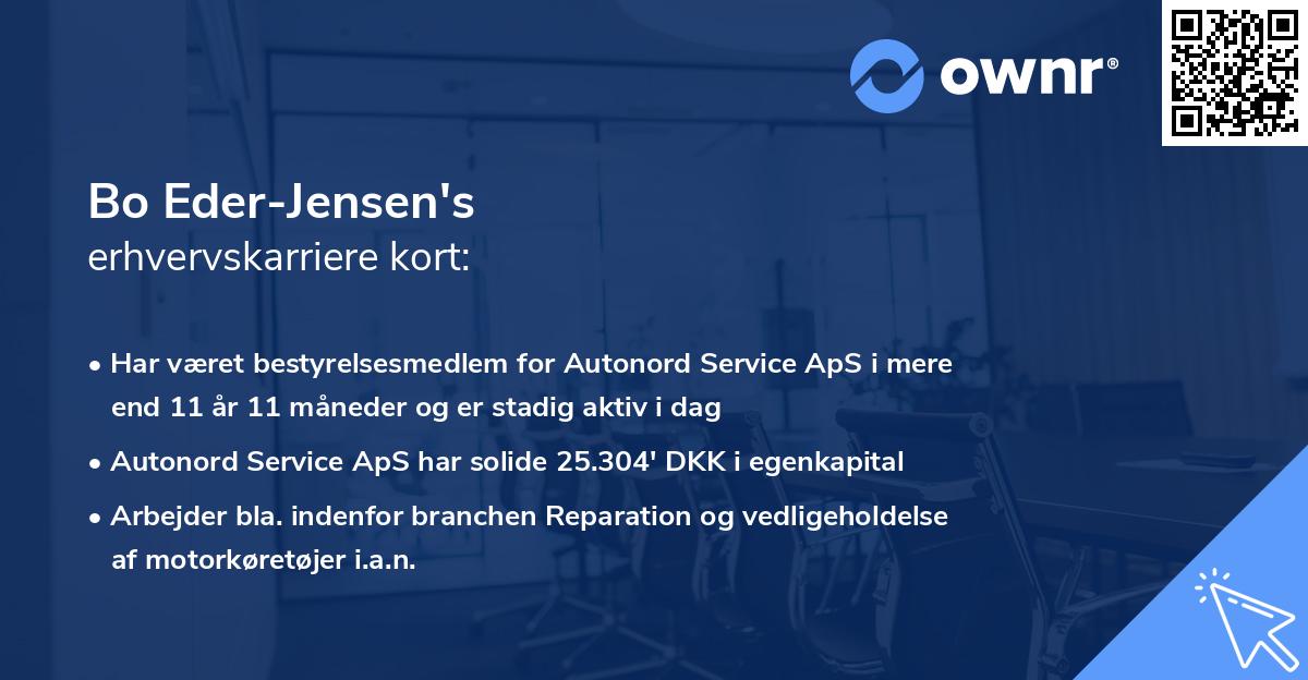 Bo Eder-Jensen's erhvervskarriere kort