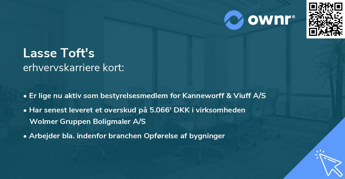 Lasse Toft's erhvervskarriere kort