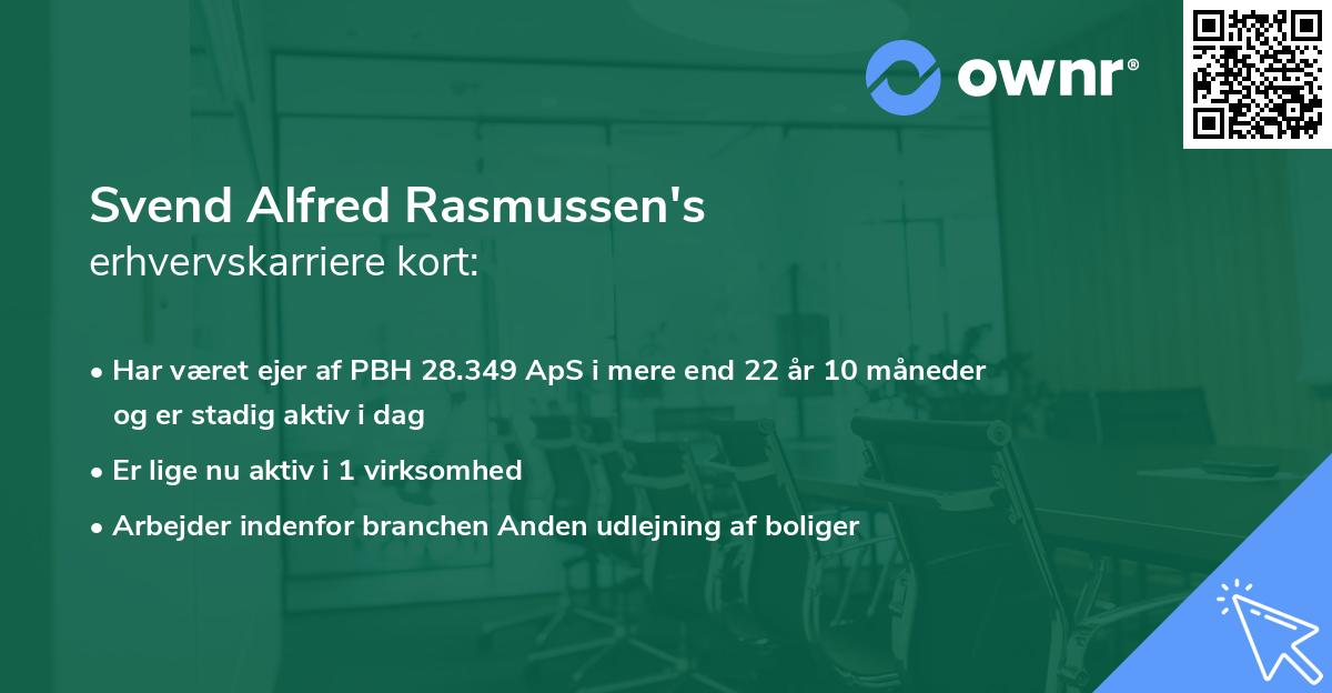 Svend Alfred Rasmussen's erhvervskarriere kort