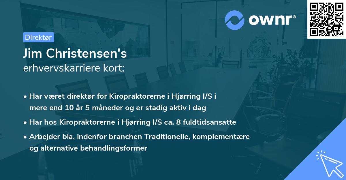Jim Christensen's erhvervskarriere kort