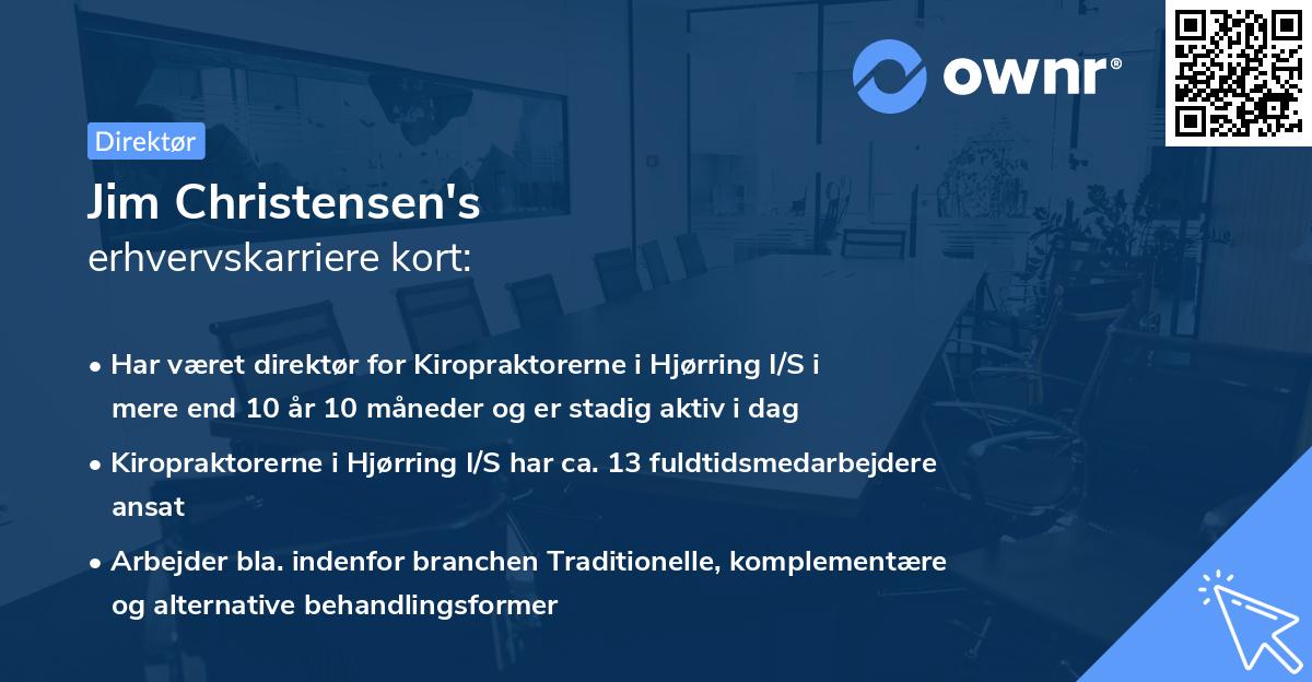 Jim Christensen's erhvervskarriere kort