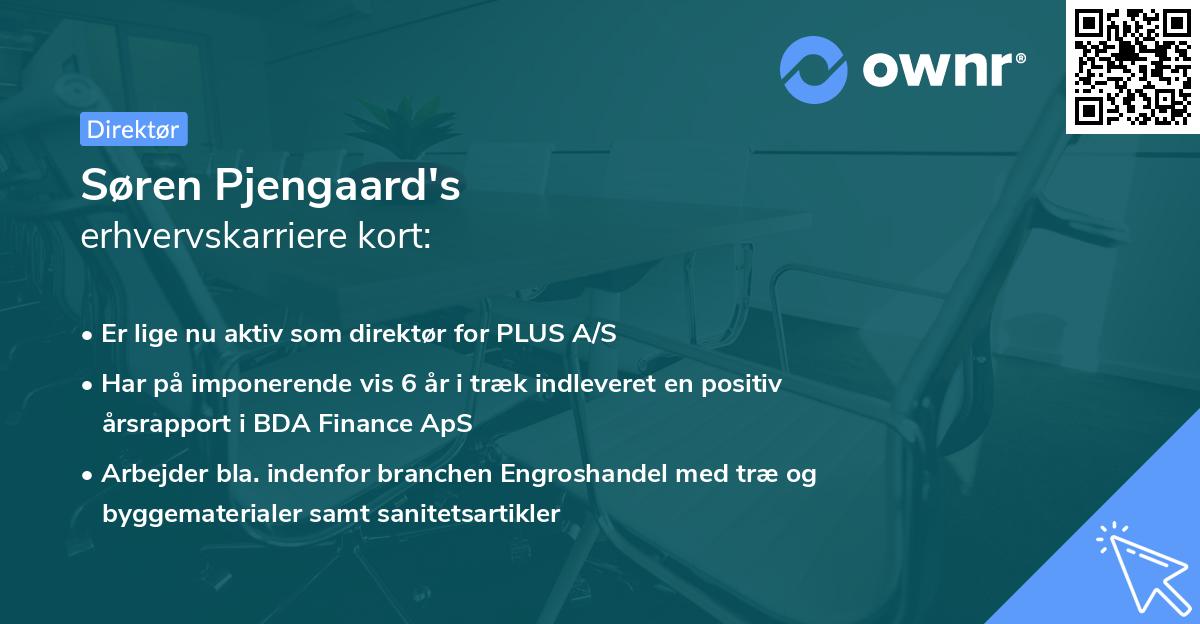 Søren Pjengaard's erhvervskarriere kort
