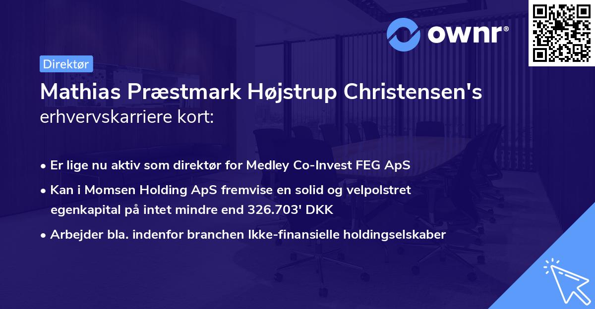 Mathias Præstmark Højstrup Christensen's erhvervskarriere kort