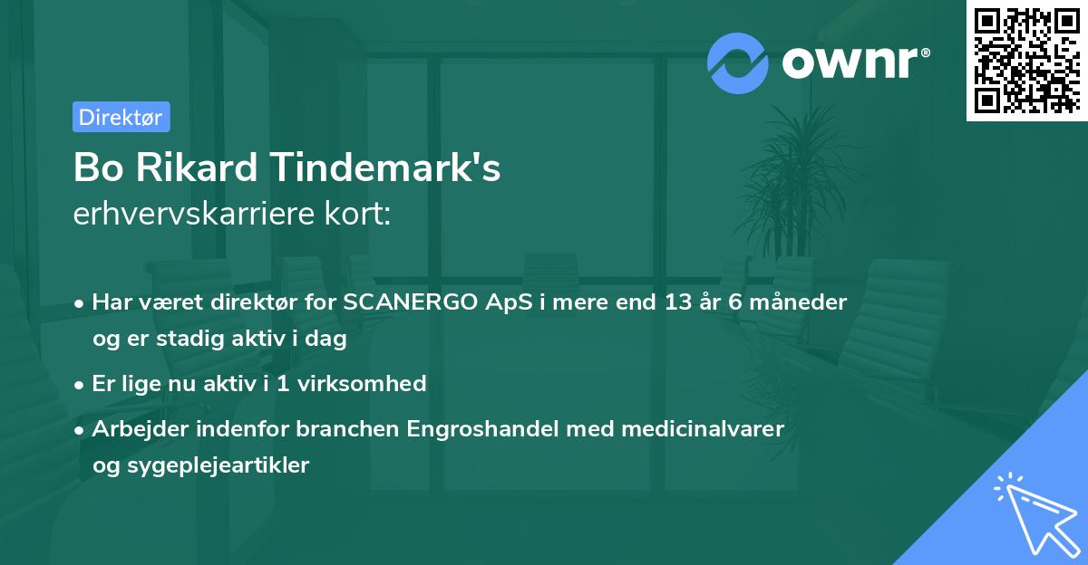 Bo Rikard Tindemark's erhvervskarriere kort