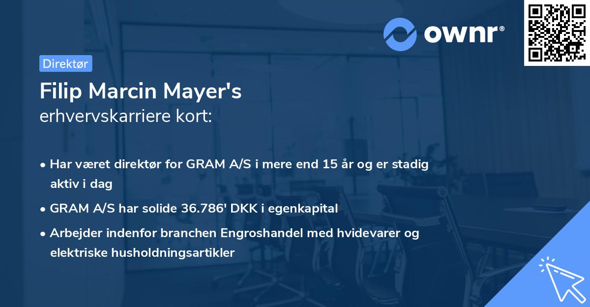 Filip Marcin Mayer's erhvervskarriere kort