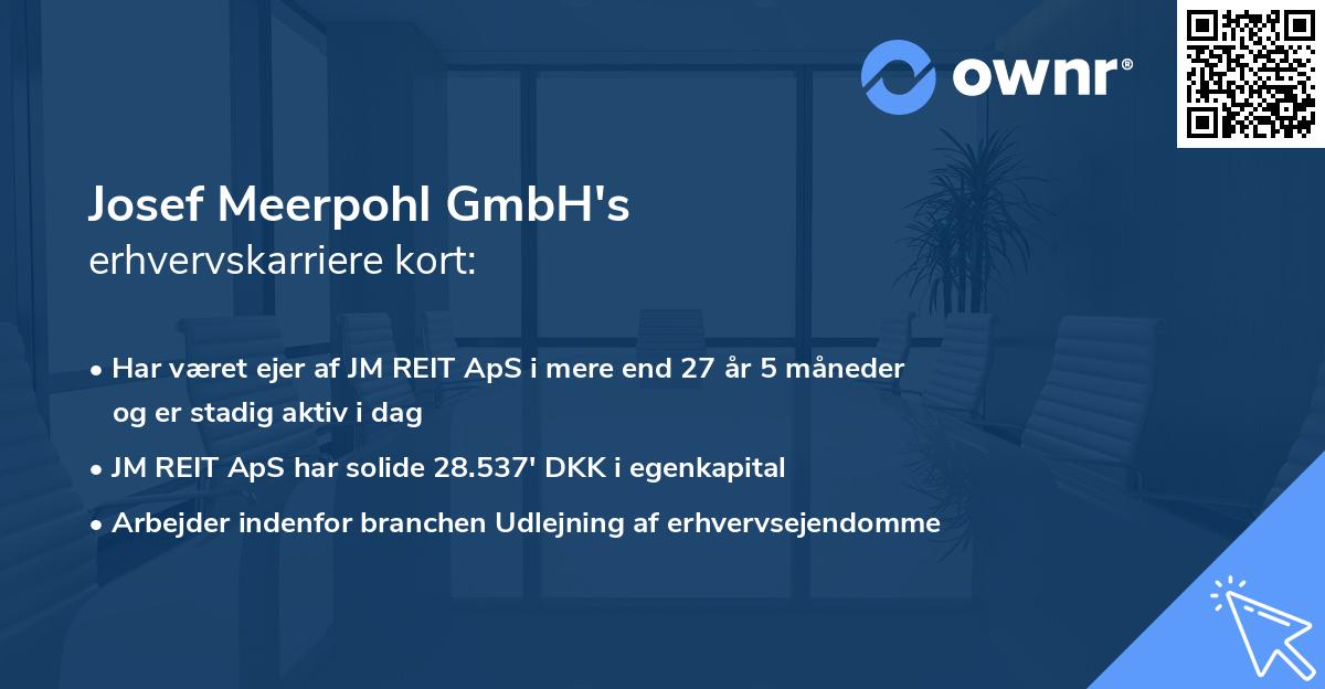Josef Meerpohl GmbH's erhvervskarriere kort