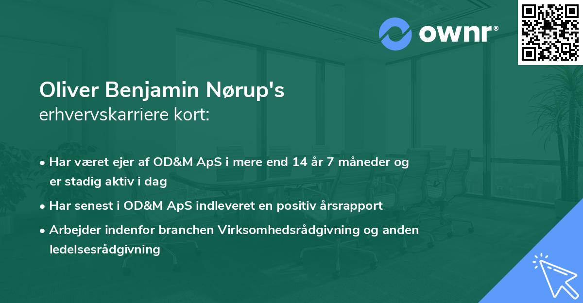Oliver Benjamin Nørup's erhvervskarriere kort