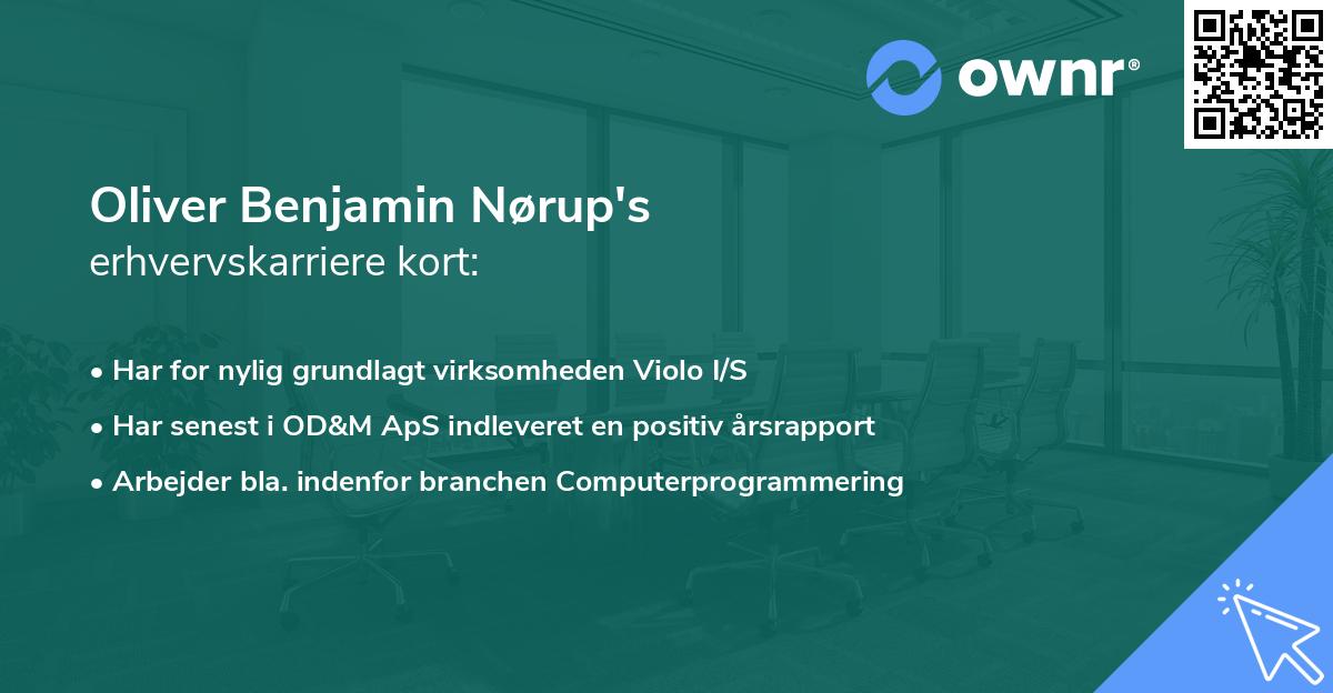 Oliver Benjamin Nørup's erhvervskarriere kort