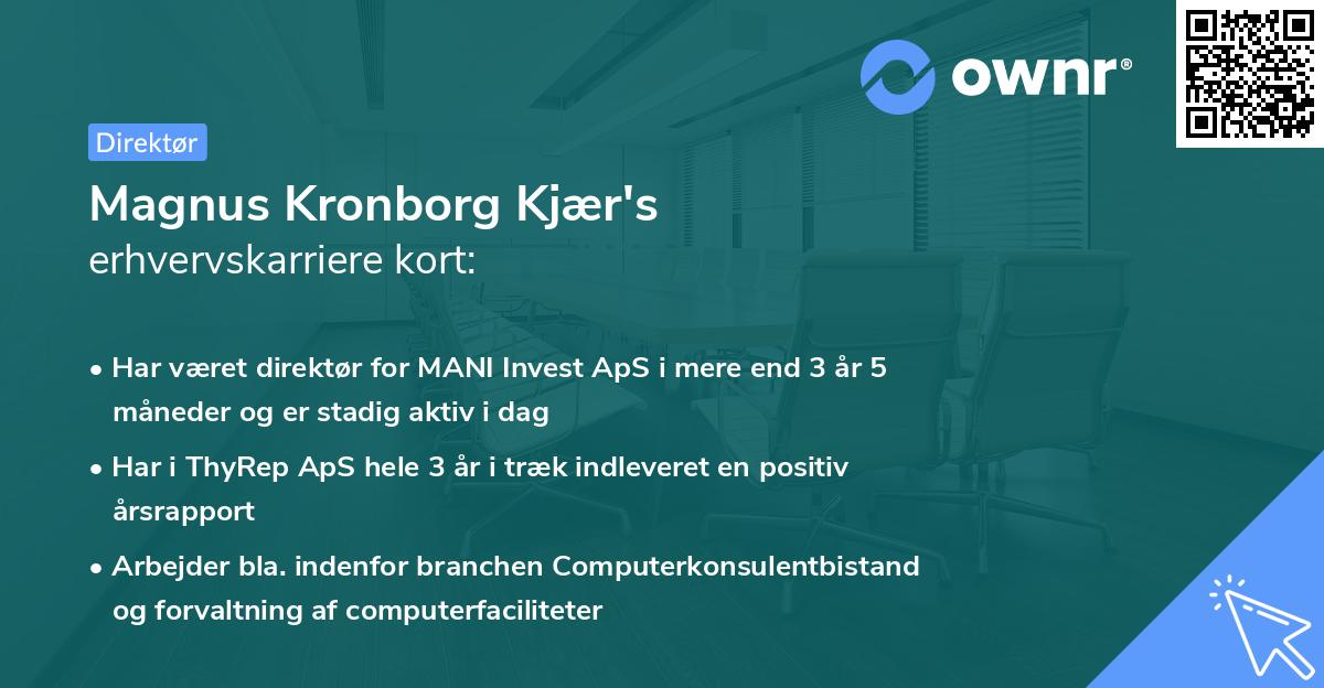 Magnus Kronborg Kjær's erhvervskarriere kort