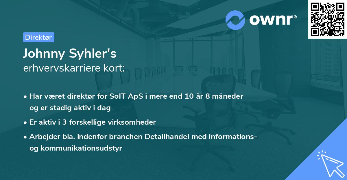 Johnny Syhler's erhvervskarriere kort