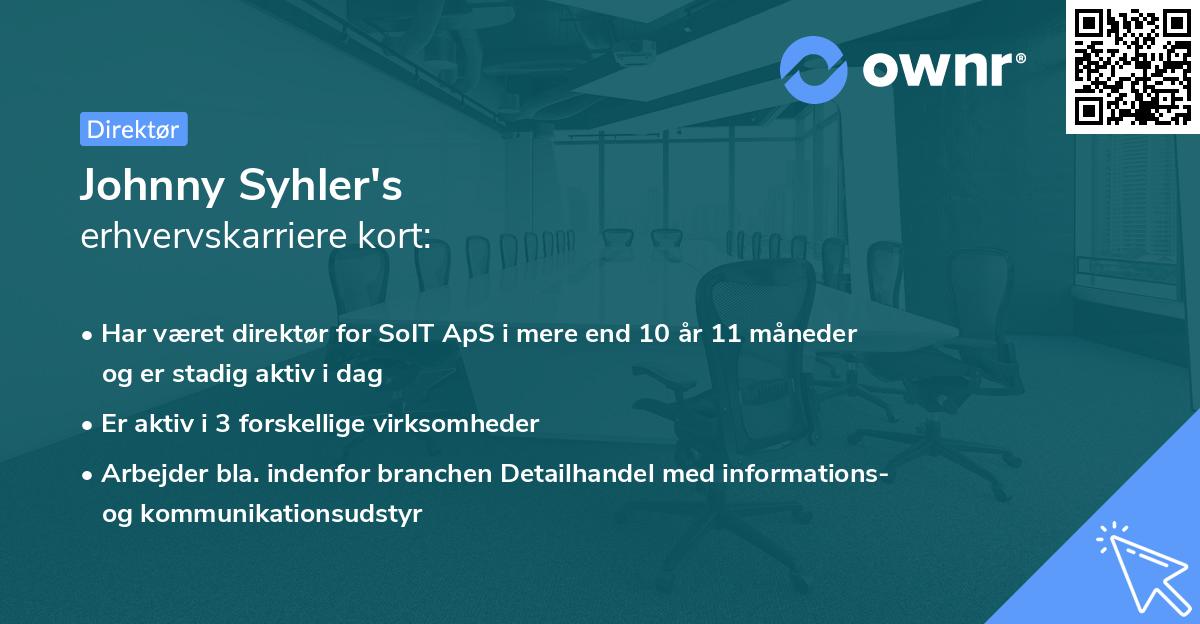 Johnny Syhler's erhvervskarriere kort