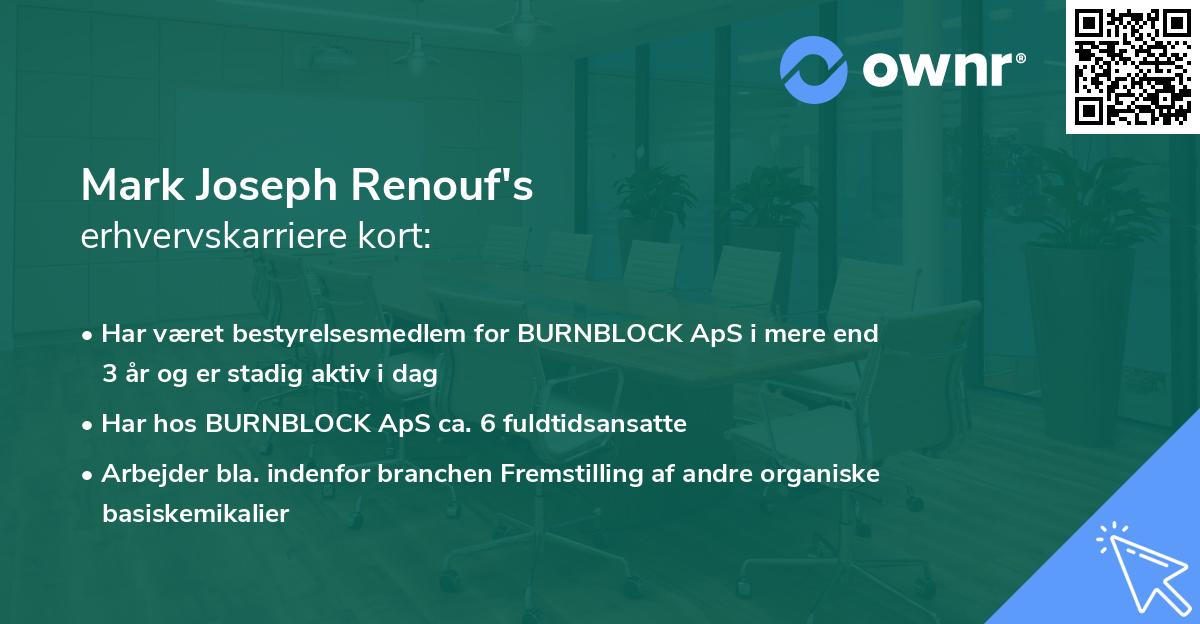 Mark Joseph Renouf's erhvervskarriere kort