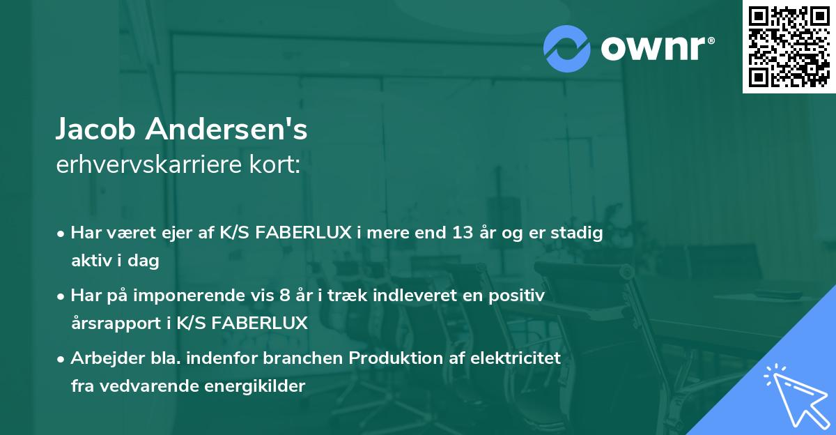 Jacob Andersen's erhvervskarriere kort