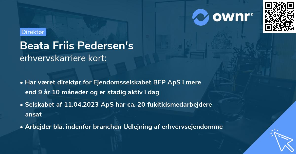 Beata Friis Pedersen's erhvervskarriere kort