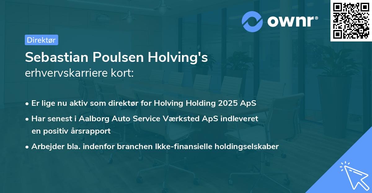 Sebastian Poulsen Holving's erhvervskarriere kort