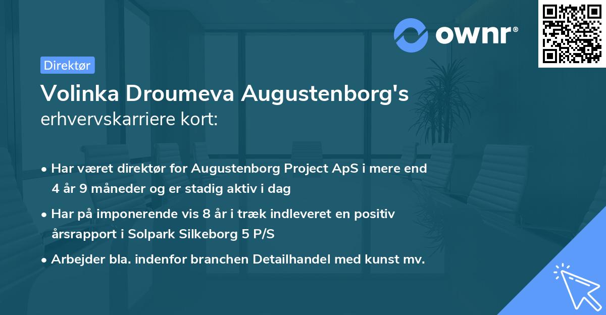 Volinka Droumeva Augustenborg's erhvervskarriere kort