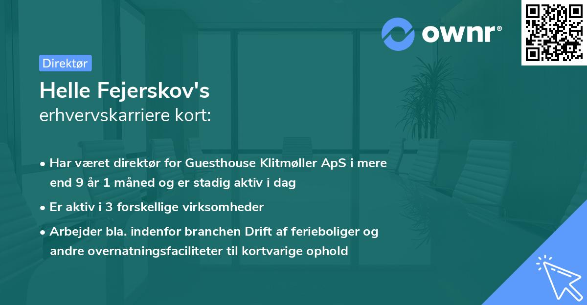 Helle Fejerskov's erhvervskarriere kort