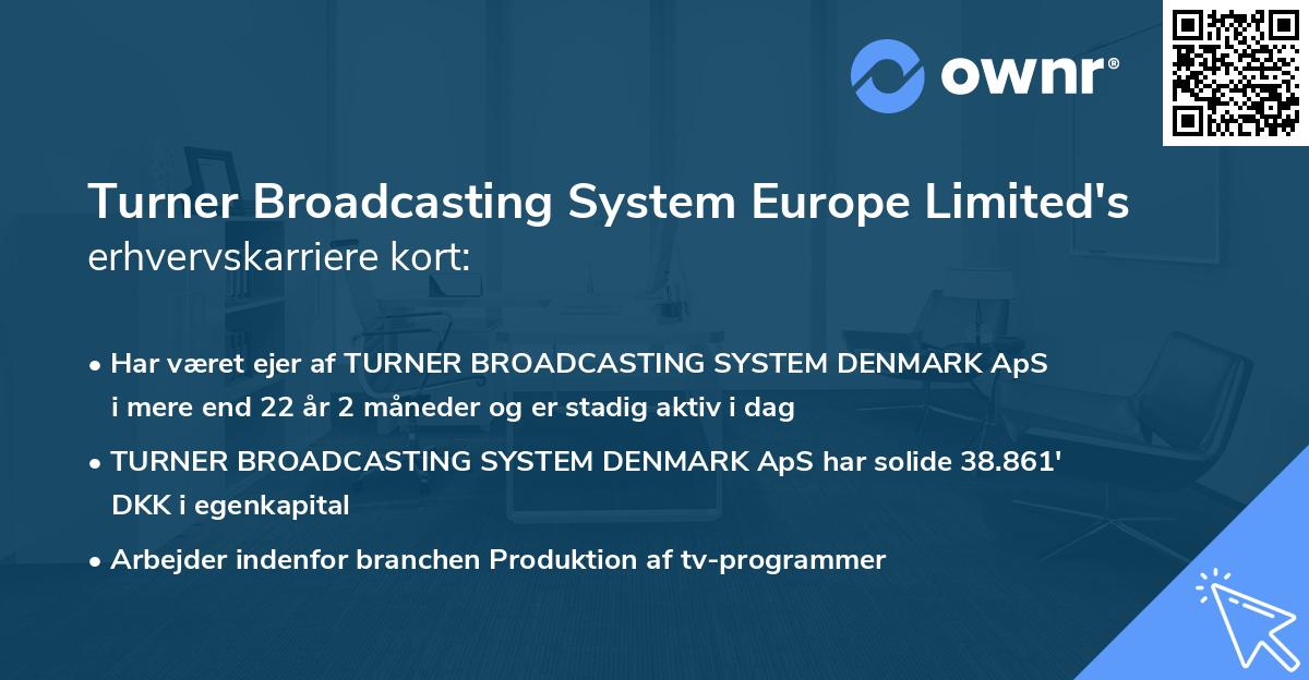 Turner Broadcasting System Europe Limited's erhvervskarriere kort