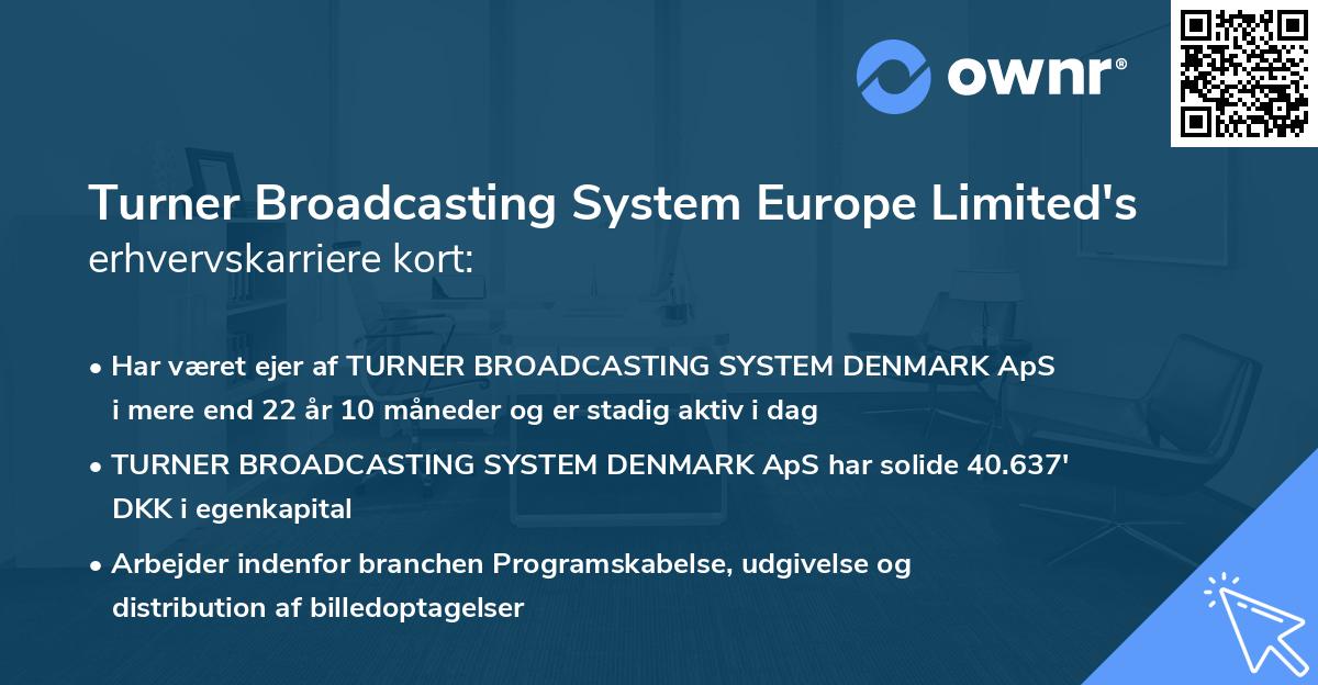 Turner Broadcasting System Europe Limited's erhvervskarriere kort