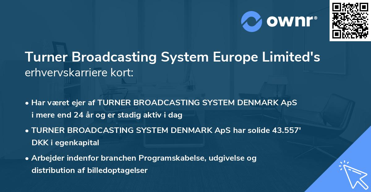 Turner Broadcasting System Europe Limited's erhvervskarriere kort