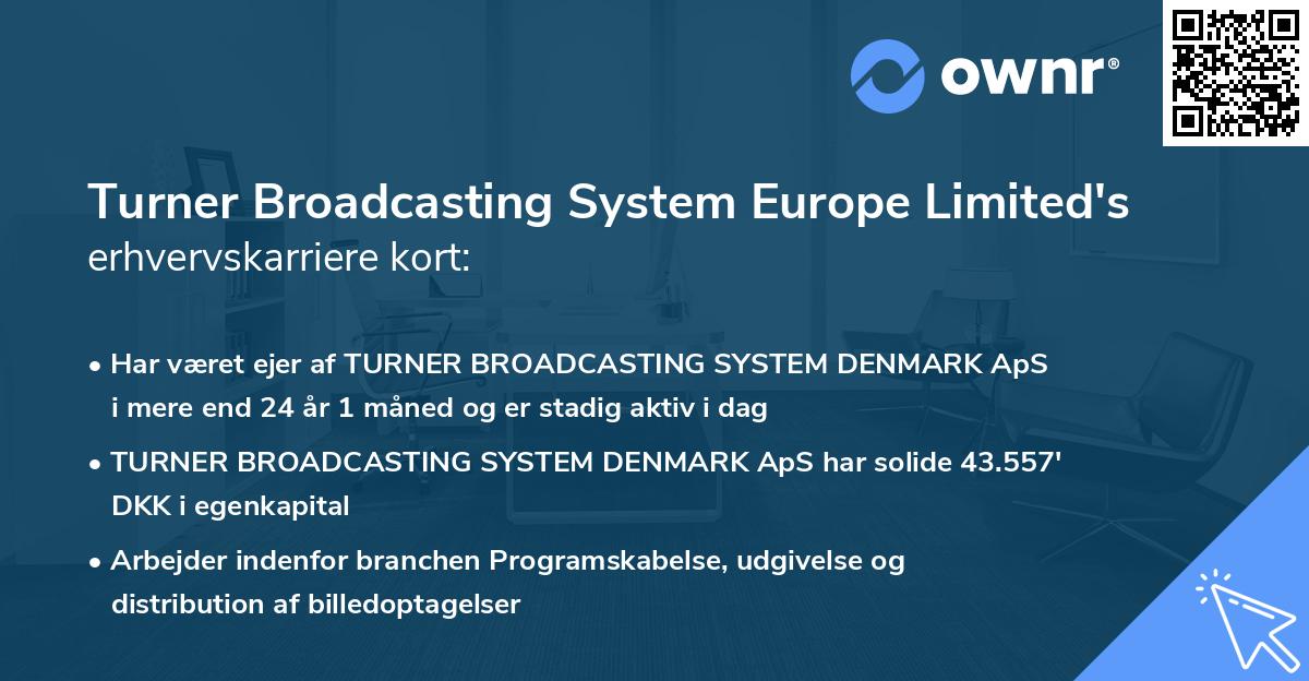 Turner Broadcasting System Europe Limited's erhvervskarriere kort