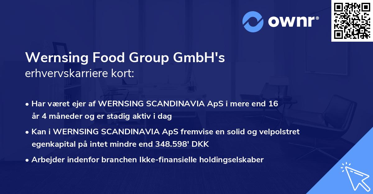 Wernsing Food Group GmbH's erhvervskarriere kort