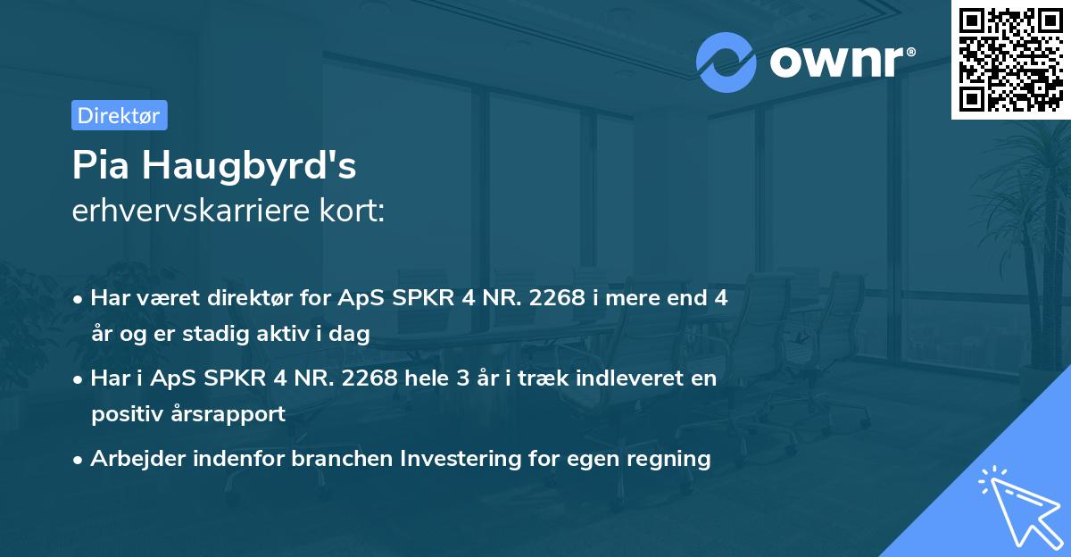 Pia Haugbyrd's erhvervskarriere kort