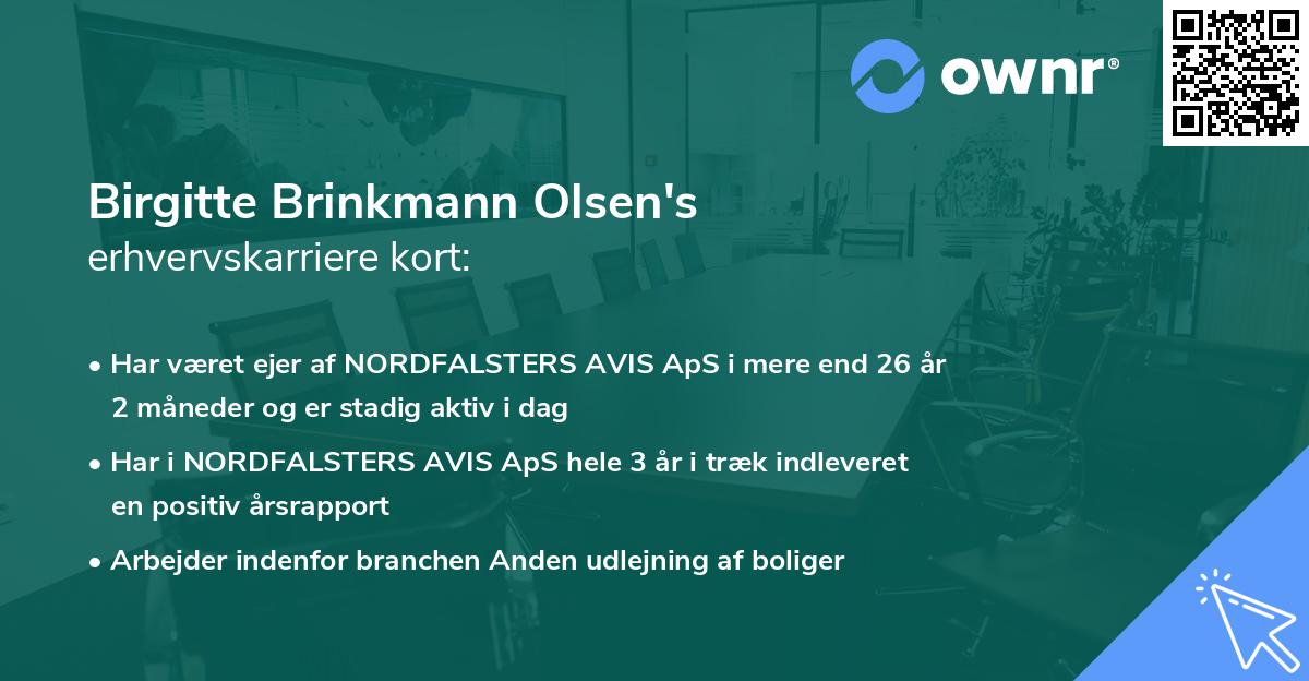 Birgitte Brinkmann Olsen's erhvervskarriere kort