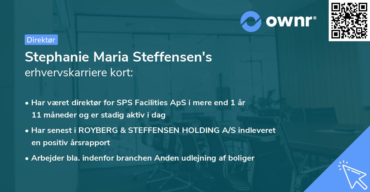 Stephanie Maria Steffensen's erhvervskarriere kort