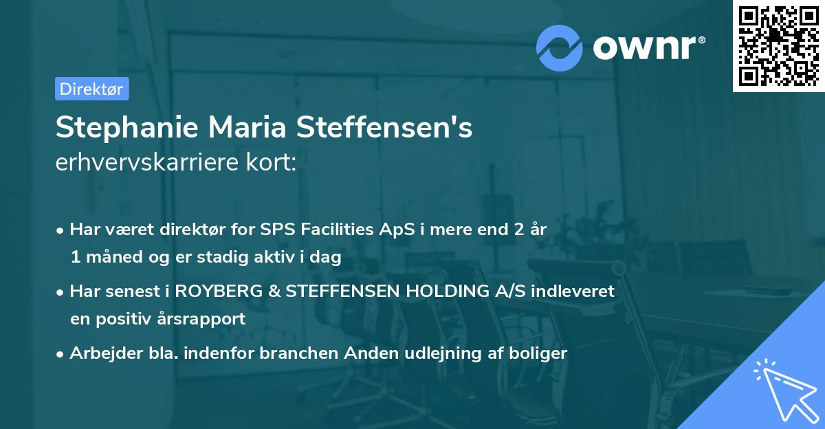Stephanie Maria Steffensen's erhvervskarriere kort