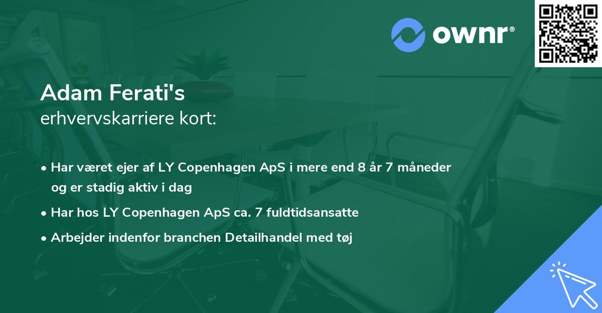 Adam Ferati's erhvervskarriere kort