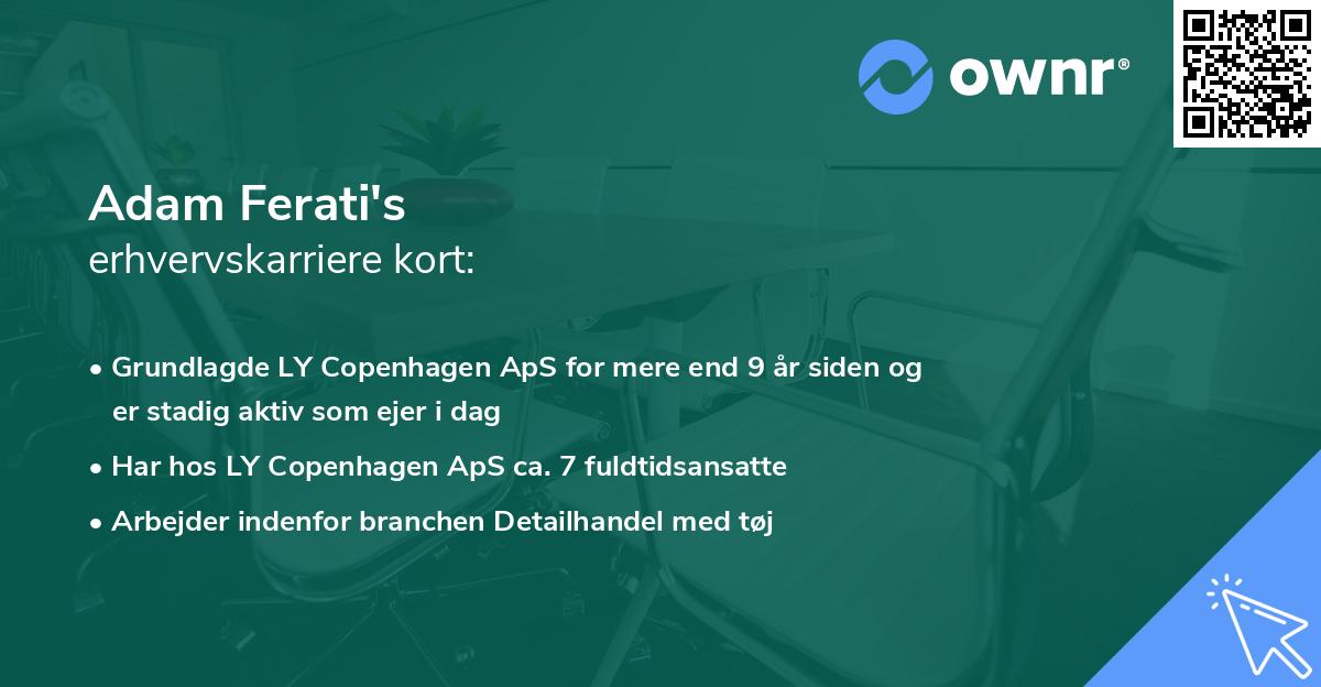 Adam Ferati's erhvervskarriere kort