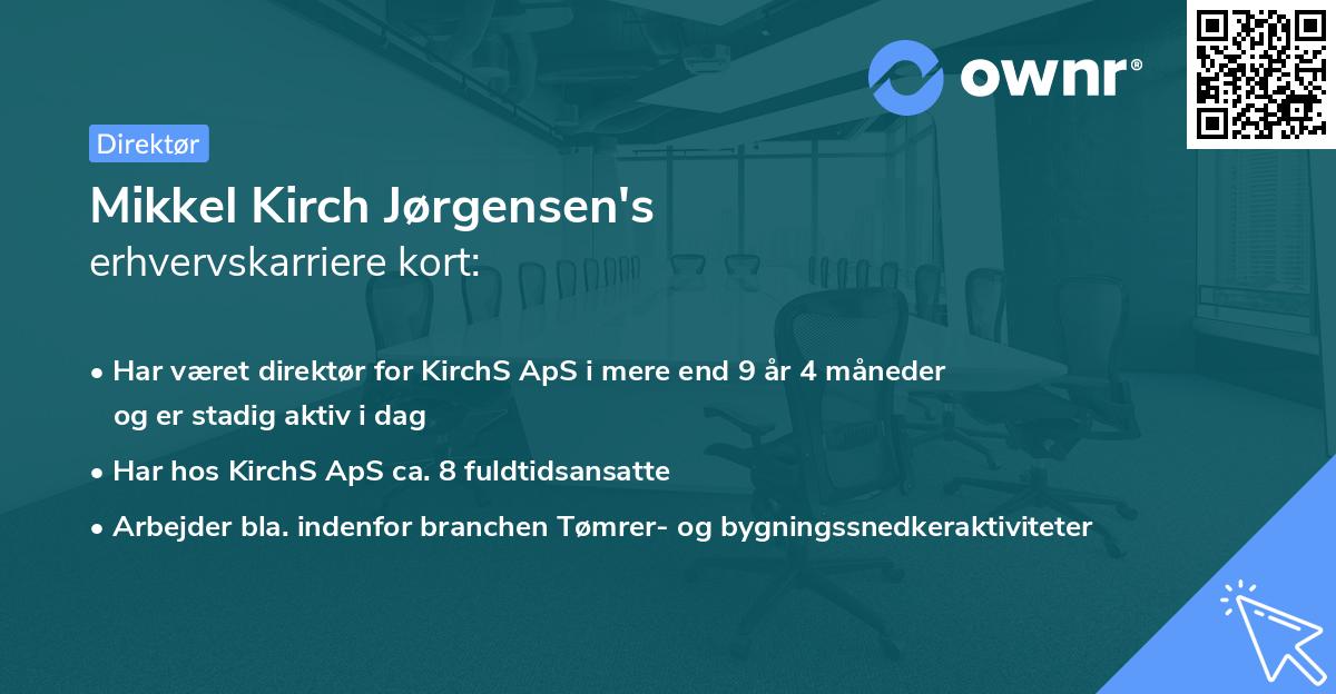 Mikkel Kirch Jørgensen's erhvervskarriere kort